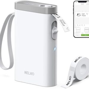 Nelko P21 Bluetooth Label Maker Machine with Tape – Portable Mini Thermal Label Printer