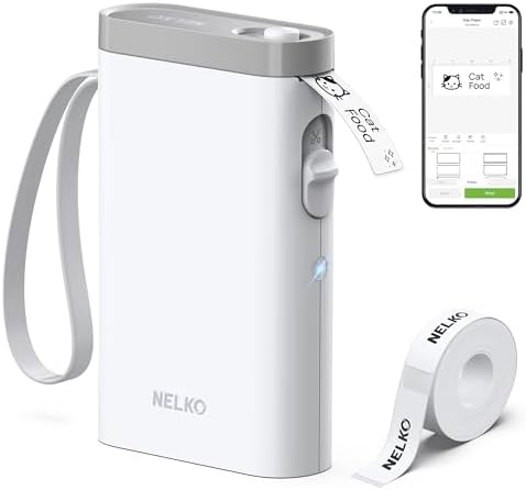 Nelko P21 Bluetooth Label Maker Machine with Tape – Portable Mini Thermal Label Printer