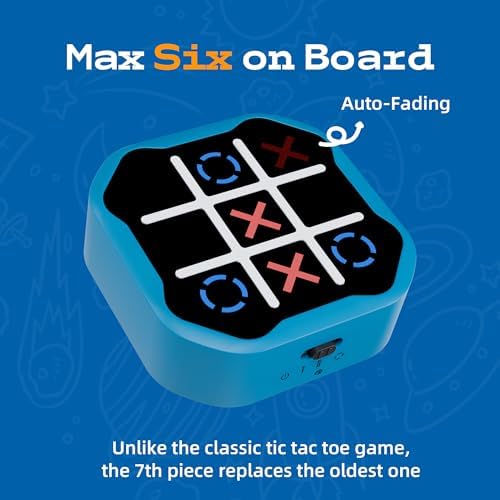 3-in-1 Electronic Tic Tac Toe Handheld Game Console – Blue - Image 5