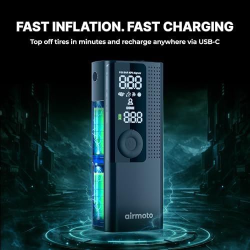 Airmoto Portable Tyre Inflator Air Compressor with Digital Gauge, LED Light & Auto Shut-Off - Image 6