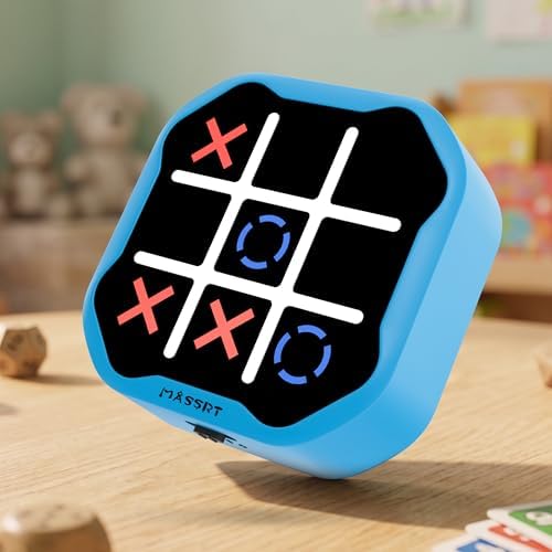 3-in-1 Electronic Tic Tac Toe Handheld Game Console – Blue