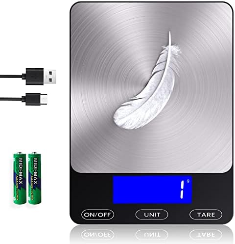 Digital Kitchen Food Scale – 33lb Capacity with Stainless Steel Platform (Black)