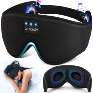 LC-dolida Bluetooth Sleep Headphones 3D Eye Mask for Side Sleepers