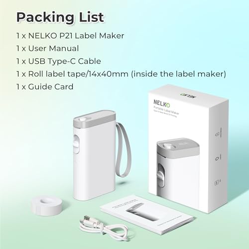 Nelko P21 Bluetooth Label Maker Machine with Tape – Portable Mini Thermal Label Printer - Image 8
