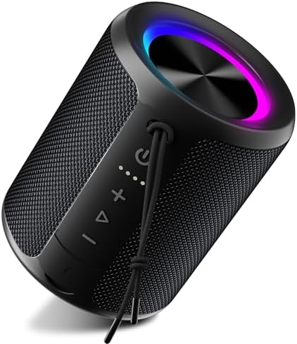 Portable Bluetooth Speaker – IPX7 Waterproof 20W Stereo with RGB Lights