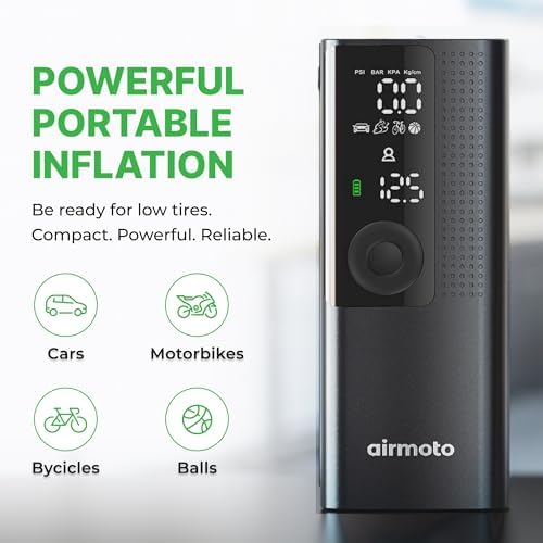 Airmoto Portable Tyre Inflator Air Compressor with Digital Gauge, LED Light & Auto Shut-Off - Image 5