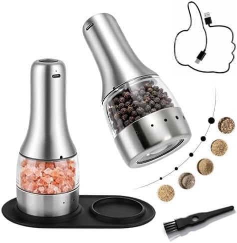 Electric Salt and Pepper Grinder Set – USB-C Rechargeable (Set of 2)
