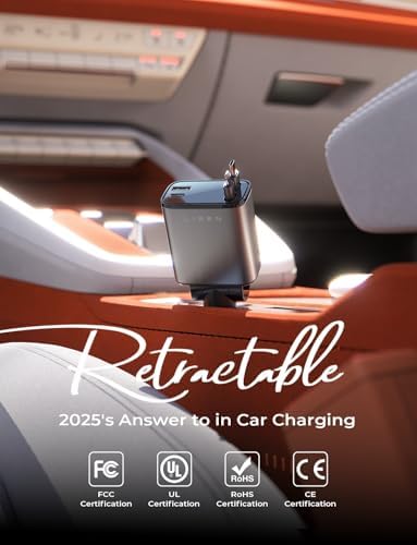 LISEN 84W Retractable USB-C Car Charger for iPhone, Samsung & Android - Image 2