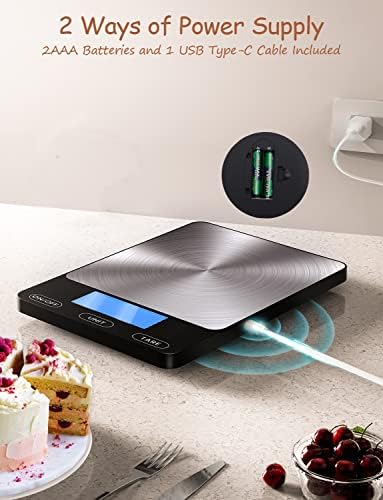 Digital Kitchen Food Scale – 33lb Capacity with Stainless Steel Platform (Black) - Image 3