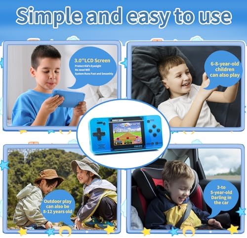 Handheld Retro Gaming Console with 220 Built-In Games – Blue - Image 5