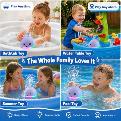 Light Up Whale Bath Fountain Toy for Babies & Toddlers - Image 7