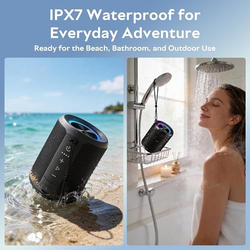 Portable Bluetooth Speaker – IPX7 Waterproof 20W Stereo with RGB Lights - Image 6