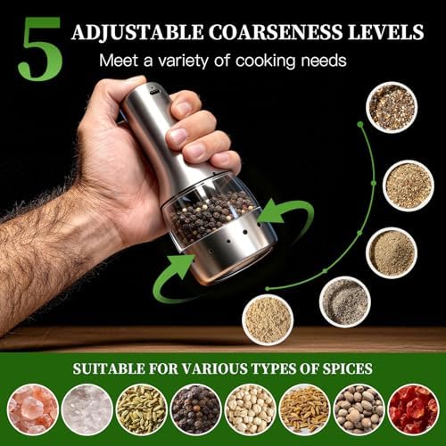 Electric Salt and Pepper Grinder Set – USB-C Rechargeable (Set of 2) - Image 4