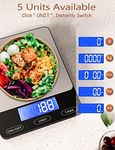 Digital Kitchen Food Scale – 33lb Capacity with Stainless Steel Platform (Black) - Image 2