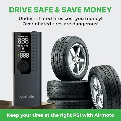 Airmoto Portable Tyre Inflator Air Compressor with Digital Gauge, LED Light & Auto Shut-Off - Image 3