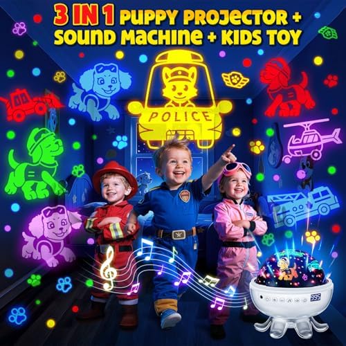 Kids Puppy Night Light Projector with Soothing Sounds & Story Projection - Image 2