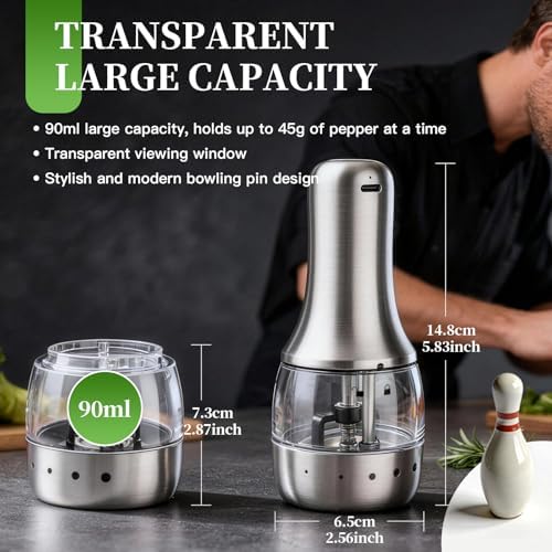 Electric Salt and Pepper Grinder Set – USB-C Rechargeable (Set of 2) - Image 6