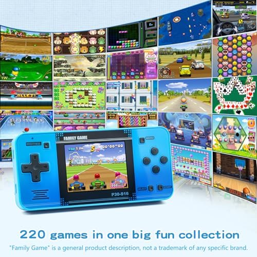 Handheld Retro Gaming Console with 220 Built-In Games – Blue - Image 2