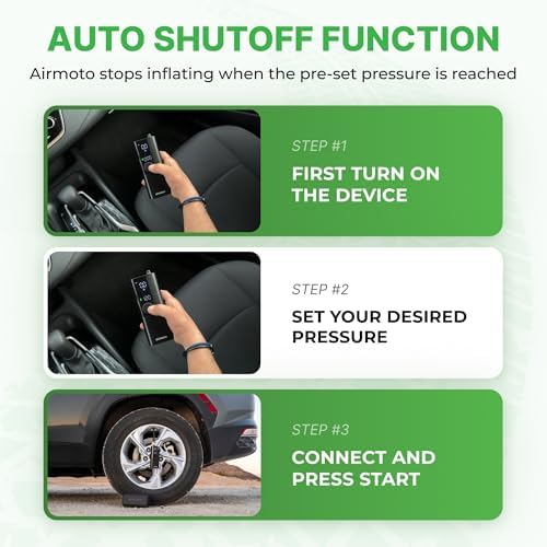 Airmoto Portable Tyre Inflator Air Compressor with Digital Gauge, LED Light & Auto Shut-Off - Image 7