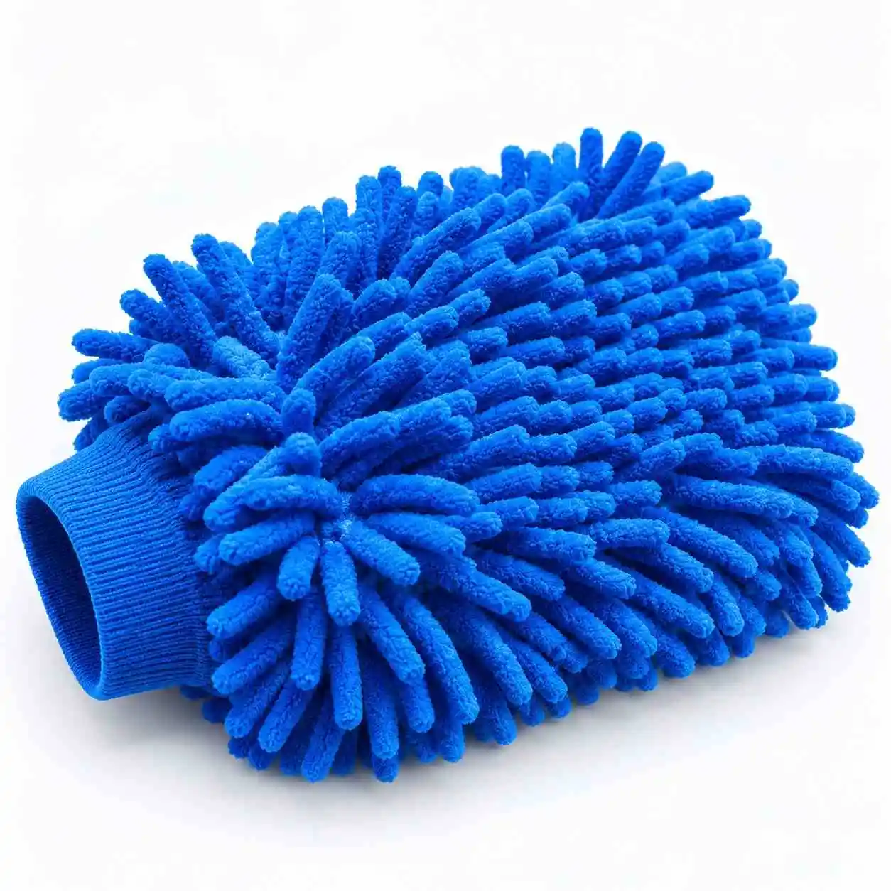 Blue microfibre car wash mitt