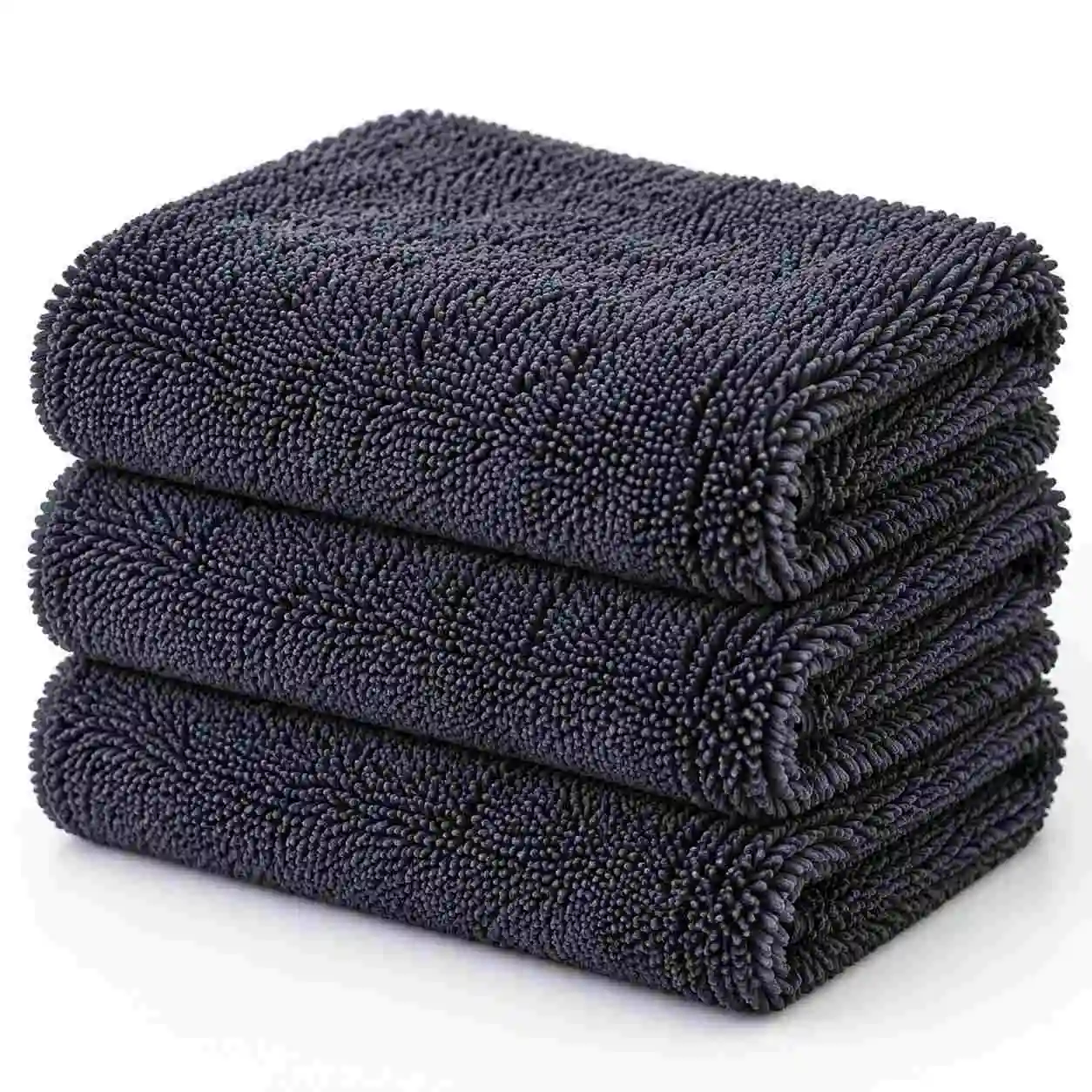 Grey 600 GSM microfibre car cleaning towels 3 pack