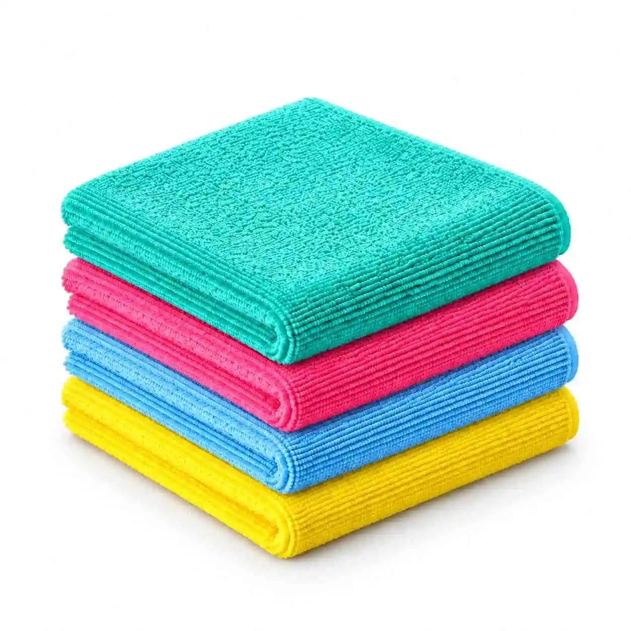 Aqua, pink, light blue and yellow Microfibre Cleaning Cloths