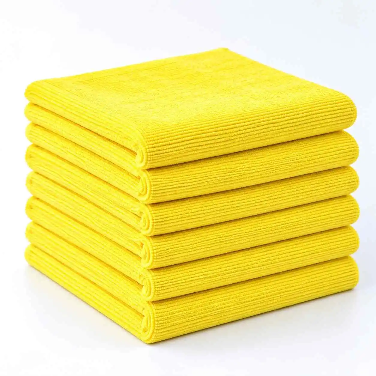 Yellow 280 GSM microfibre cleaning cloths